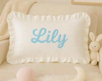 Personalized Baby Name Pillow, Custom Embroidered Cushion, Newborn Keepsake Gift, Baby Shower Present, Kids Room Decor, Nursery Accent