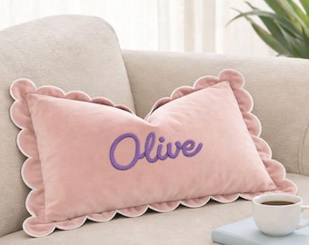 Personalized Handcrafted Lumbar Pillow, Custom Velvet Cushion, Elegant Home Decor, Gift for Mom, Birthday, Anniversary, Living Room Accent