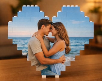 Custom Photo Building Blocks for Couples, Personalized Valentine’s Day Gift, Anniversary Gift for Boyfriend, Couple Gifts, Gift for Him