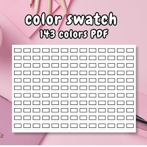 Marker Template 143 Colors Color Swatch 143 Colors Color Chart Color Sample Template