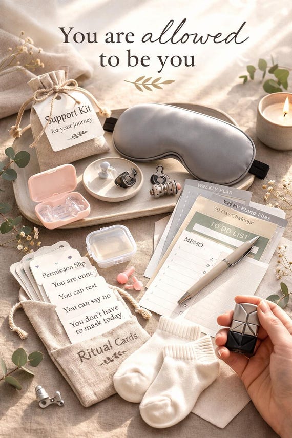 Newly Diagnosed Neurodivergent Support Kit | Adult Autism & ADHD Self-Regulation Box | Meaningful Keepsake Moment