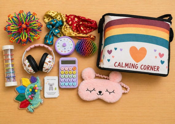 Kids Calming Corner Kit | Sensory Calm Down Box for ADHD, Autism Support