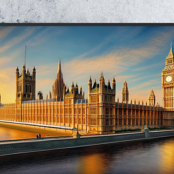 Westminster Palace Oil Painting Print: London, England