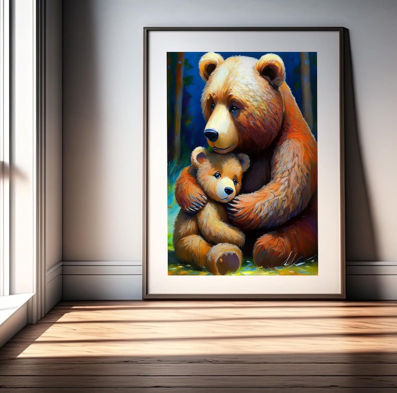 Teddy Bear Love Print: Nursery Art Decor, Comforting Bears