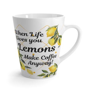 Latte mug Lemon-Themed Mug: Tea Lovers gift , latte drinker gift Brighten Up Your Morning, Kitchen Essentials, Celebrate Every Sip!