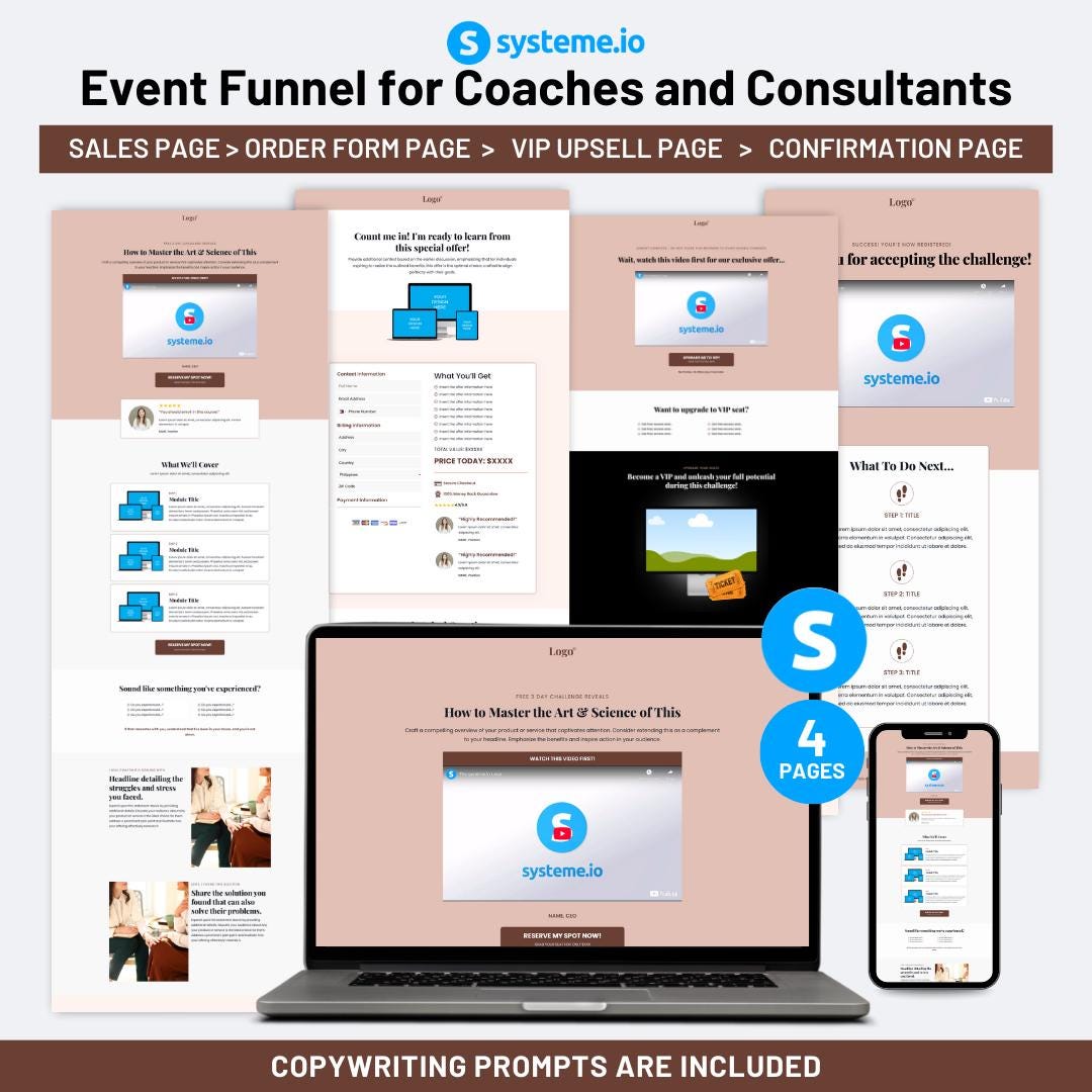 Systeme.io Event Funnel Template for Coaches & Workshop Hosts | Sales ...
