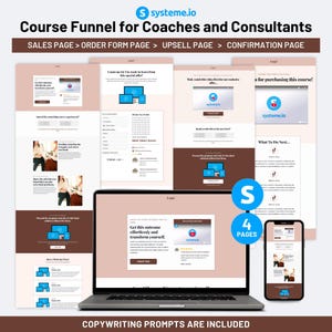 Systeme.io Course Funnel Template for Coaches & Course Creators | Sales Page, Order Form Page, Upsell Page, Confirmation Page