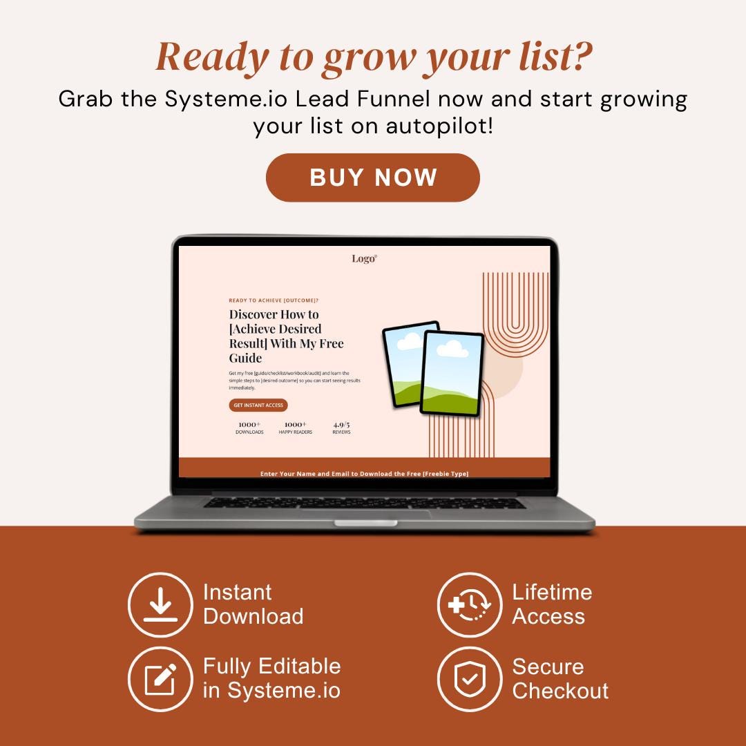 Systeme.io Lead Magnet Funnel Template | Systeme.io Funnel | Freebie ...