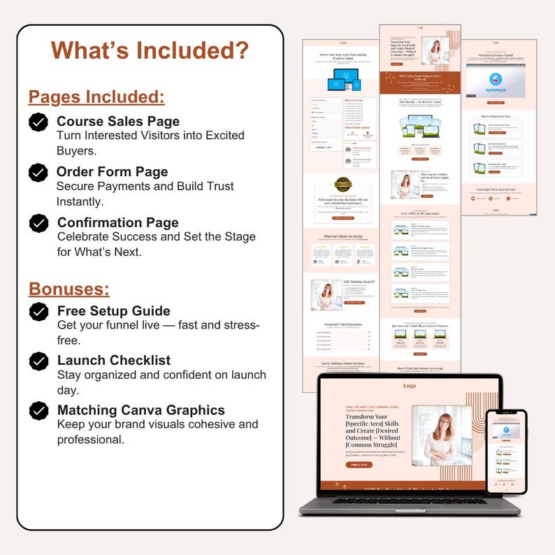 Course Funnel Template | Systeme.io Funnel | Online Course Sales Funnel ...