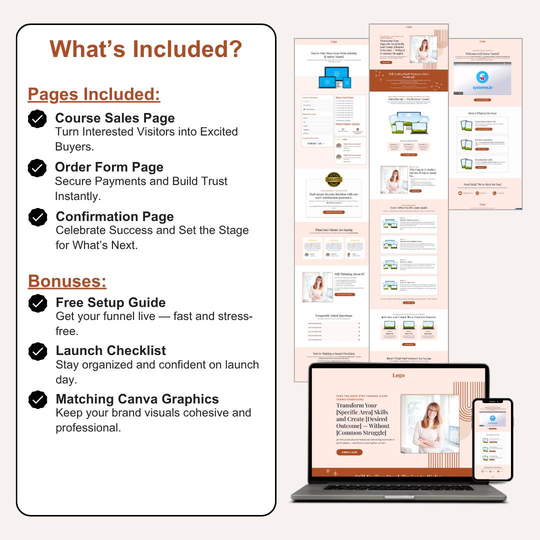 Course Funnel Template | Systeme.io Funnel | Online Course Sales Funnel ...