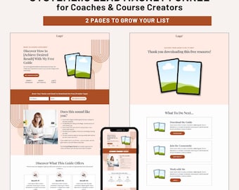 Systeme.io Lead Magnet Funnel Template | Systeme.io Funnel | Freebie Opt-In Funnel for Coaches | Email List Builder | Coaching Lead Funnel