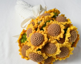 Sunflower Crochet Blanket Shawl — Handmade Gift for Her