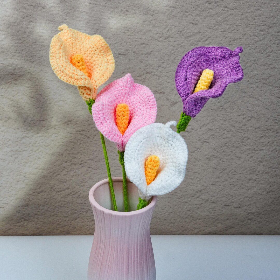 Calla Rudolph 40cm 40CM Handmade Crochet Calla Lily Flowers, Handmade Crochet Flower ...