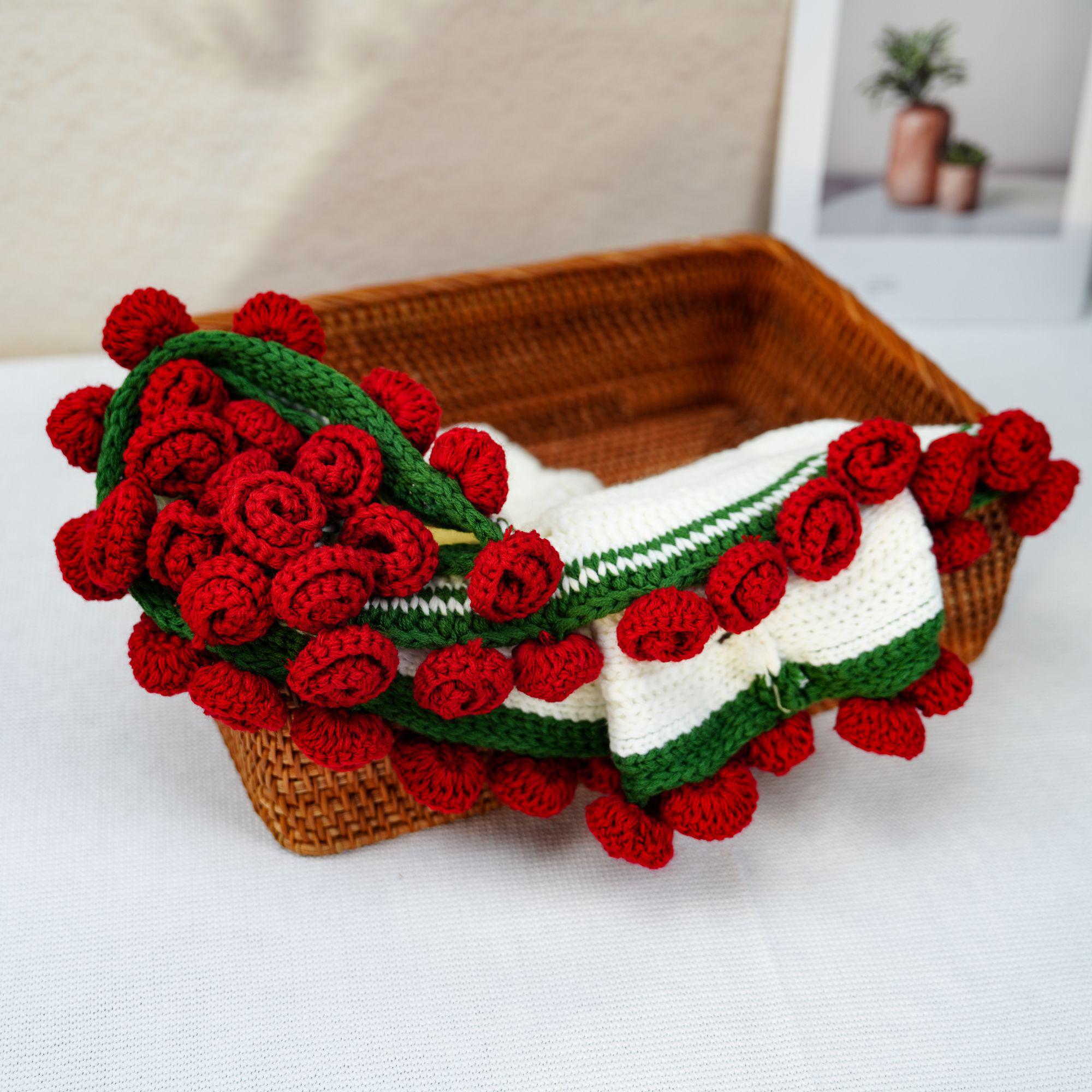 Couverture 'Bouquet De Fleurs' à Faire Soi-même - Kit De Tricot Au Crochet En Coton - 80 X 80 Cm - Déco Maison Ou Cadeau