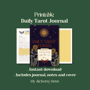 Daily Tarot Journal Printable | Spiritual Reflection Page | Mystic PDF Download for Tarot Card Readings | Grimoire pages | Tarot Template