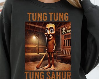 Tung Tung Tung Sahur Meme PNG | Viral Meme Clipart | Italiensk Brainrot Bootleg Design för T-shirts, Muggar och Sublimering