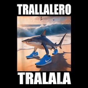 Tralalero Tralala Meme PNG | Viral Italian Brainrot Digital Art | Funny Clipart for Shirts, Mugs, Stickers & Sublimation