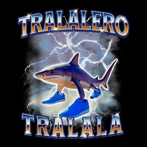 Tralalero Tralala Meme PNG | Viral Italian Brainrot Digital Art | Funny Clipart for Shirts, Mugs, Stickers & Sublimation