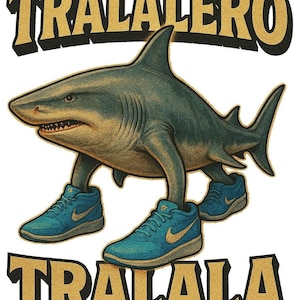 Tralalero Tralala Meme PNG | Viral Italian Brainrot Digital Art | Funny Clipart for Shirts, Mugs, Stickers & Sublimation