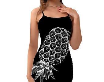 Bodycon Dress, Upside Down Pineapple, Swingers, Polyamorous, Lifestyle, Vacation Outfit, Cute Gift for Her, MFM, Hotwife, Domme, Vixen,