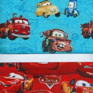 Cars Lightning McQueen Mater Pillowcase, Sheriff, Red, Guido, Luigi, Radiator Springs, fire truck, handmade, boy, girl, kids  20 x 30