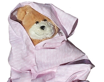 Baby Girl Pink Flannel Blanket, handmade newborn infant pastel blanky, receiving swaddling