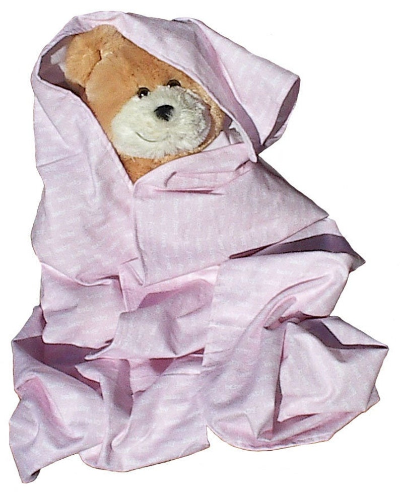 Baby Girl Pink Flannel Blanket, handmade newborn infant pastel blanky, receiving swaddling image 1