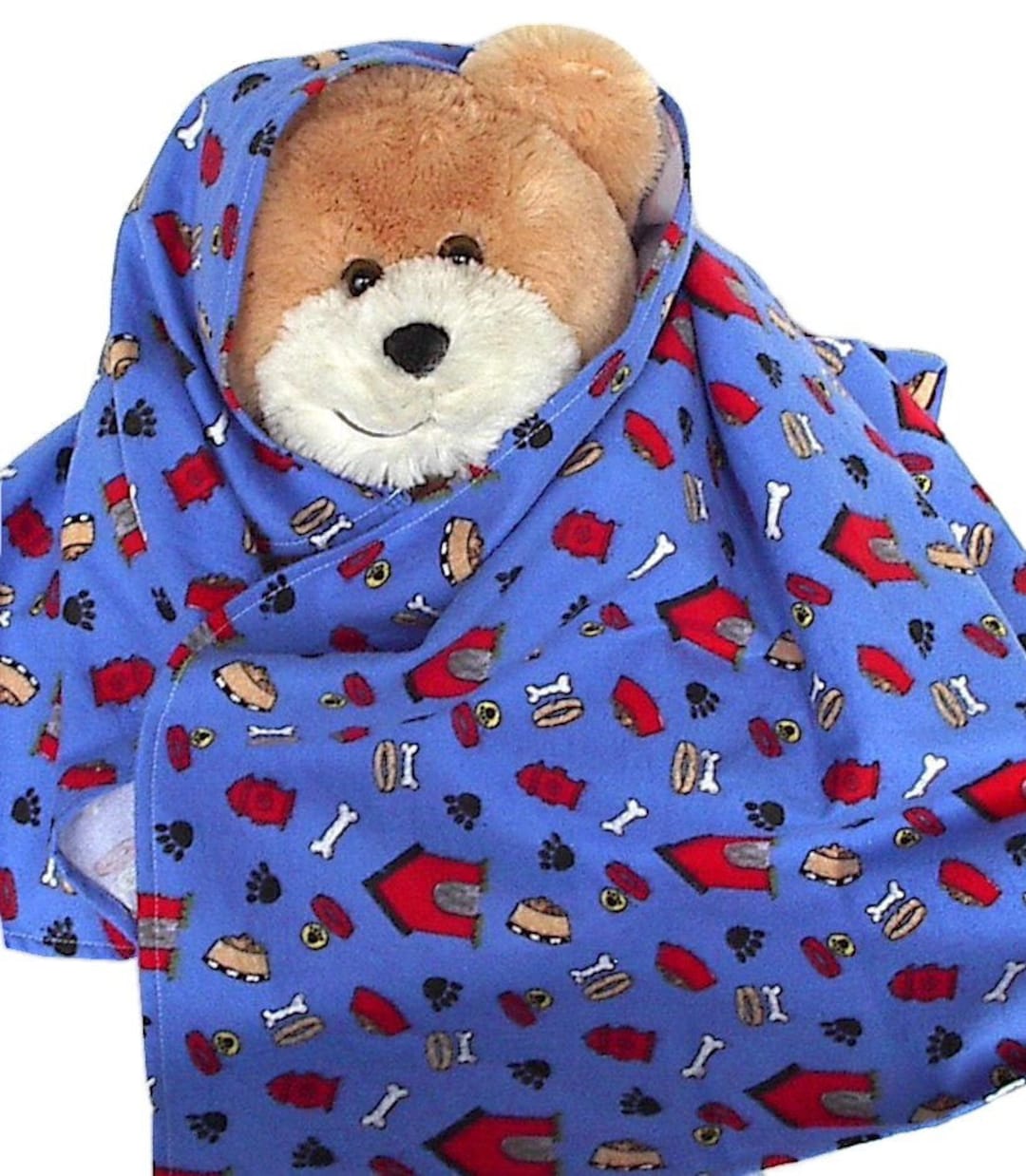 Cute Puppy Dog Flannel Baby Blanket, Homemade Blanky Boy Girl Toddler