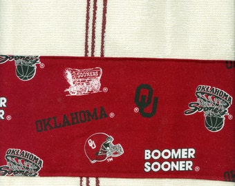 OU Sooners Hand Towel, Oklahoma University Kitchen Decor