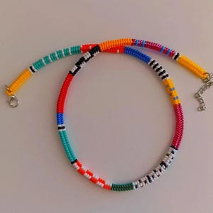 Handmade Colorful Seed Bead Necklace: Summer Beach Statement Jewelry