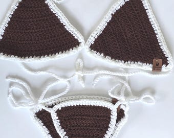 Handmade Crochet Bikini 2 Piece Set - Approximate Women size US M and A/B cup