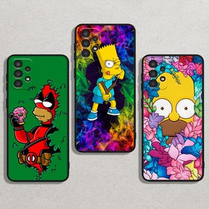 Cool Simpsons Colorful Art Slim Flexible Soft Cover Case For iPhone 16/14/13 Pro Max & For Samsung Galaxy S25/S22+/S21 Note FE Ultra Plus