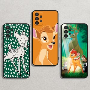 Cute Bambi Anime Art Slim Flexible Soft Cover Case For iPhone 16/14/13 Pro Max & For Samsung Galaxy S25/S22+/S21 Note FE Ultra Plus
