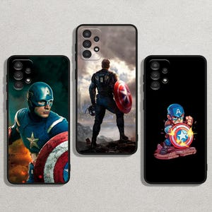 Captain Iconic Hero Art Slim Flexible Soft Cover Case For iPhone 16/14/13 Pro Max & For Samsung Galaxy S25/S22+/S21 Note FE Ultra Plus