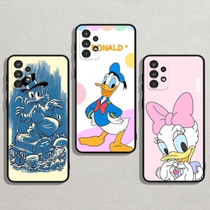 Cute Donald Mickey Minnie Art Slim Flexible Soft Cover Case For iPhone 16/14/13 Pro Max & For Samsung Galaxy S25/S22+/S21 Note FE Ultra Plus