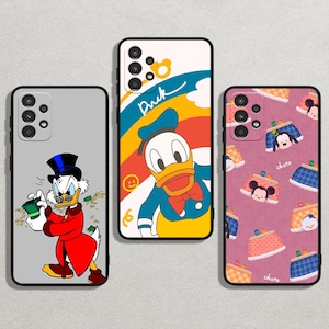Cute Donald Mickey Minnie Art Slim Flexible Soft Cover Case For iPhone 16/14/13 Pro Max & For Samsung Galaxy S25/S22+/S21 Note FE Ultra Plus