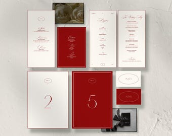 Bundel elegante bruiloftsbriefpapier en bewegwijzering – bewerkbare Canva-sjabloon – digitale download – ISABELLA