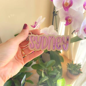 Backpack Name Tag Personalized Acrylic Keychain Custom Laser Cut Name Tag Kids Backpack Tag School Name Label Custom Plastic Name Keychain