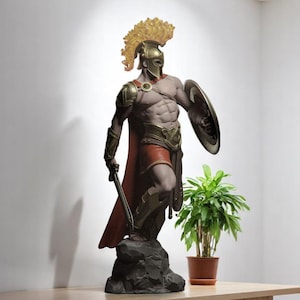 Ares Greek God 3D Printed Figure (25 cm) – Unpainted Resin Model Kit | Mythology Warrior Statue