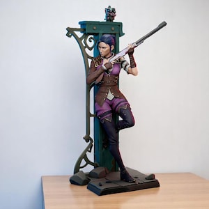 Caitlyn Kiramman 3D Printed Figure | League of Legends Unpainted Miniature | 18 cm | 12K Resin Model Kit | Gamer Gift