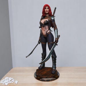 Katarina 3D Printed Figure (20 cm) – Unpainted Resin Model Kit | League of Legends Fan Art Statue