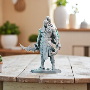 Illidan il cacciatore di demoni, figura stampata in 3D, kit modello in resina non verniciata da 29 cm, demone fantasy oscuro da collezione, statua da dipingere fai da te
