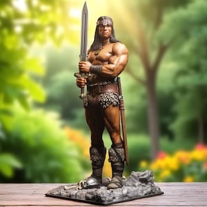 Conan the Barbarian 3D Printed Figure | 20/35 cm Unpainted Resin Kit | Epic Warrior Collectible | DIY Painting Statue