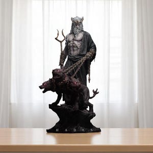 Hades 3D Printed Figure | 25 cm Unpainted Resin Model Kit | Greek Mythology Fan Art | DIY Painting Statue | Underworld God Collectible