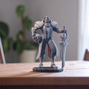 Anduin Wrynn 3D Printed Figure | 20 cm Unpainted Resin Model Kit | Fantasy Warrior Collectible | DIY Painting Statue