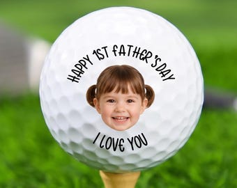 First Father’s Day Custom Golf Balls, Photo Golf Gift for New Dad, Daddy  Gift from Baby, Best Dad By Par,Personalized Father’s Day Keepsake