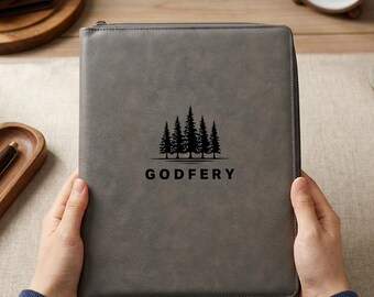 Benutzerdefinierte Portfolio mit Reißverschluss, Geschenk zum Vatertag, personalisiertes Leder Business Portfolio, nachfüllbares Padfolio, Trauzeugen Geschenk, Geschenk für ihn / Papa