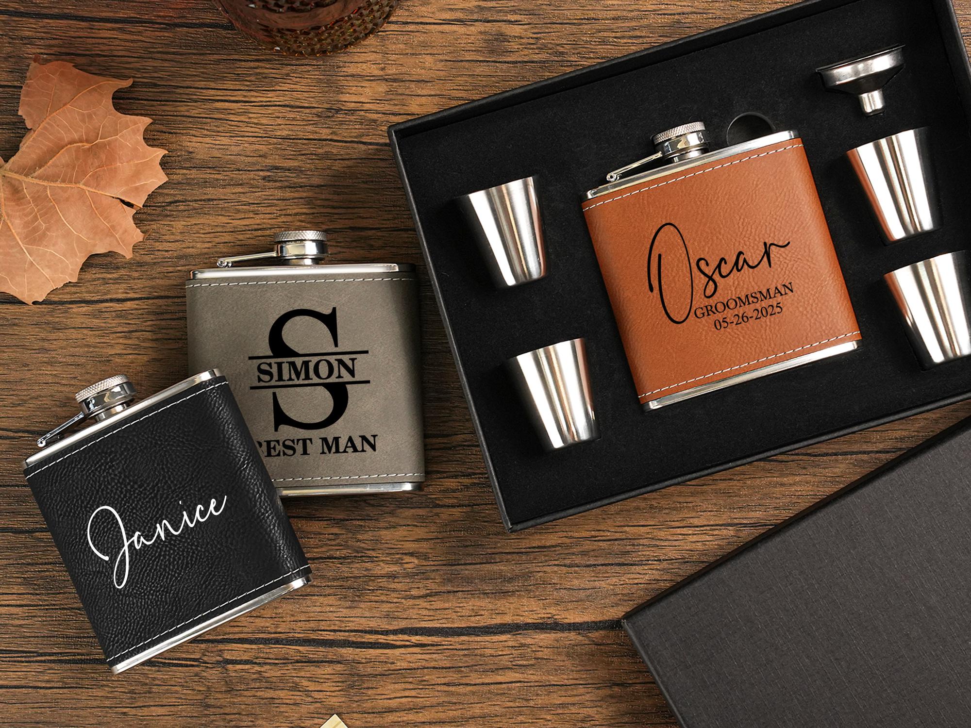 Personalized Leather Flask for Men, Groomsmen Gifts,best Man Gifts ...