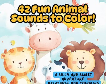 Libro da colorare con i suoni degli animali: 42 pagine divertenti per bambini (PDF stampabile)