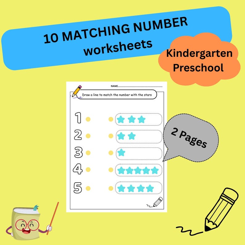 Matching Numbers Worksheet.pdf Printable MATCHING NUMBER Worksheets for Kindergarten Preschool 10 PDF ...